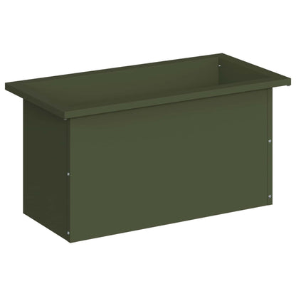vidaXL Garden Planter with LED Olive Green 30 x 60 x 30 cm Steel 4