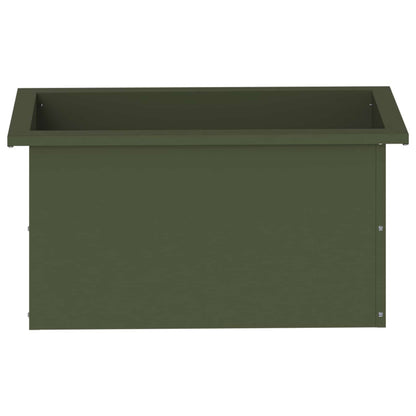 vidaXL Garden Planter with LED Olive Green 30 x 60 x 30 cm Steel 5
