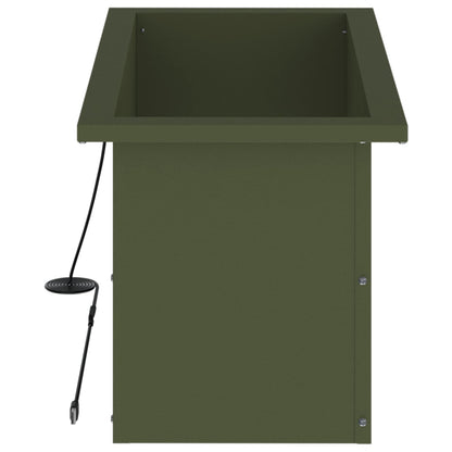 vidaXL Garden Planter with LED Olive Green 30 x 60 x 30 cm Steel 6