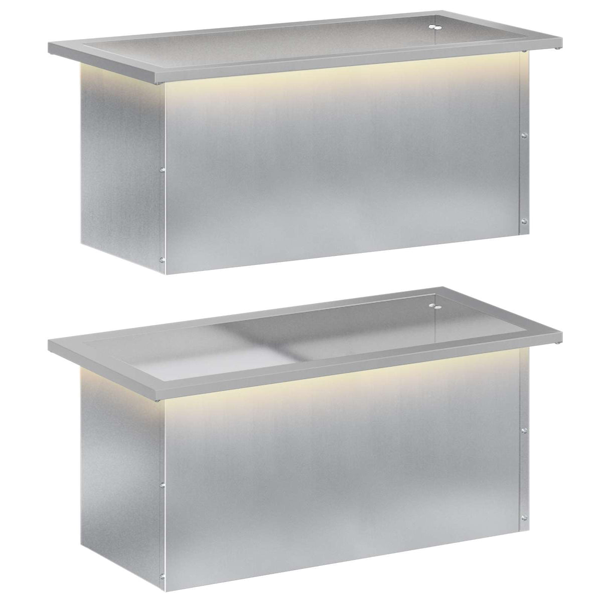vidaXL Garden Planter with LED 2 pcs Silver 30 x 60 x 30 cm 2