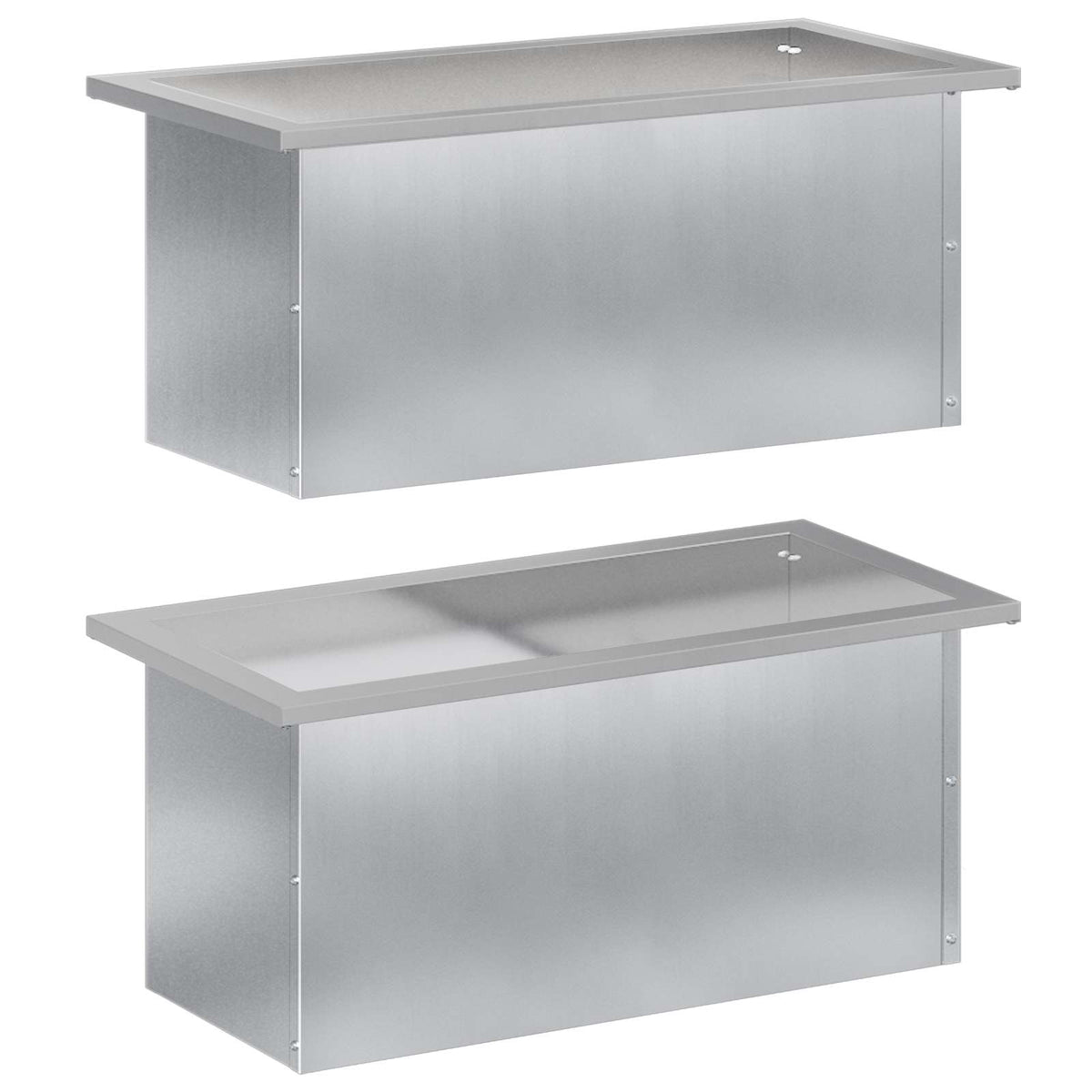 vidaXL Garden Planter with LED 2 pcs Silver 30 x 60 x 30 cm 4
