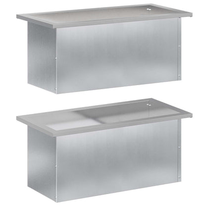 vidaXL Garden Planter with LED 2 pcs Silver 30 x 60 x 30 cm 4