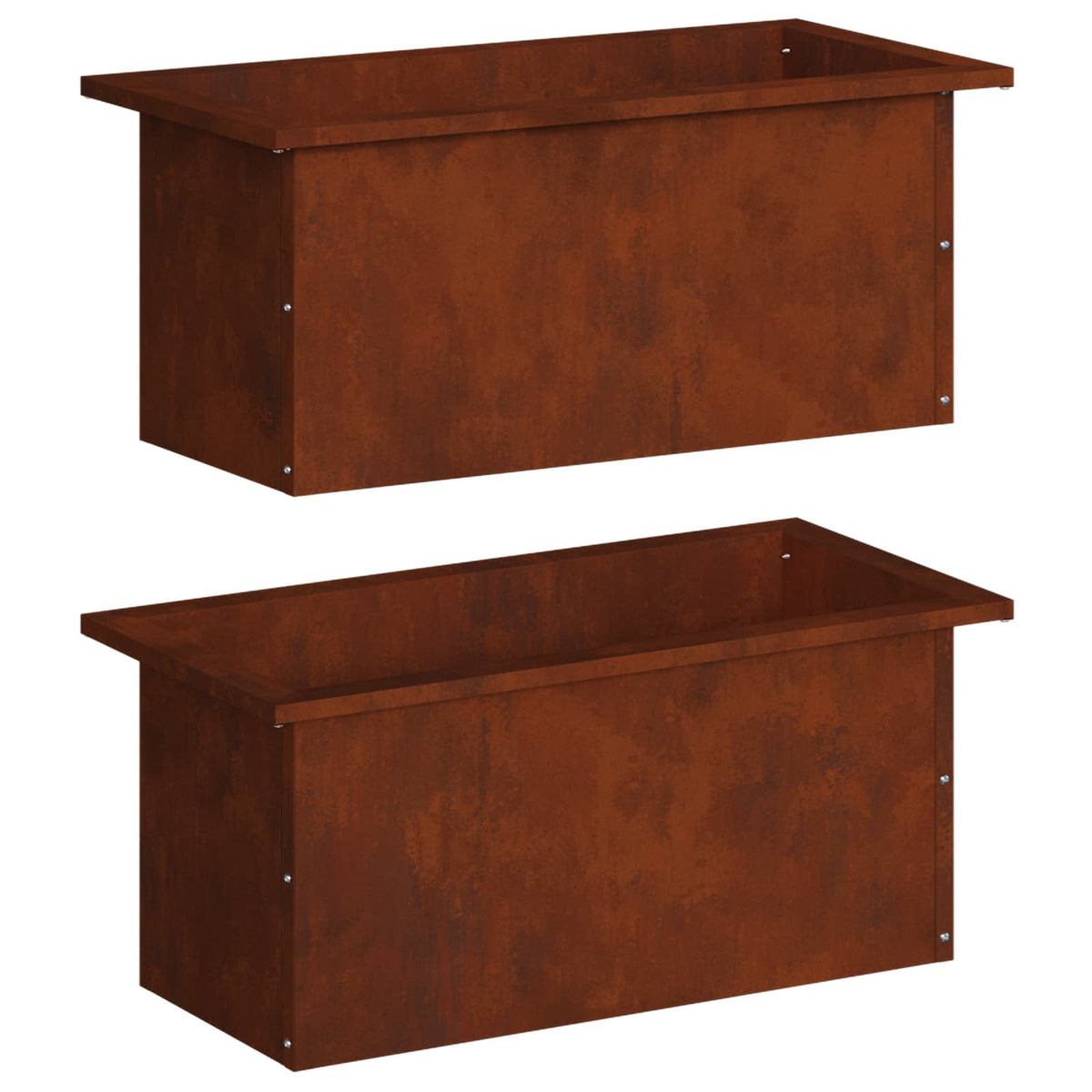 vidaXL Garden Planter with LED 2 pcs Rusty 30 x 60 x 30 cm 4