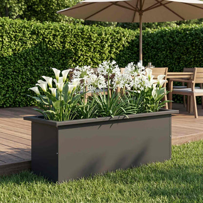 vidaXL Garden Planter with LED Black 30 x 80 x 30 cm Steel 3