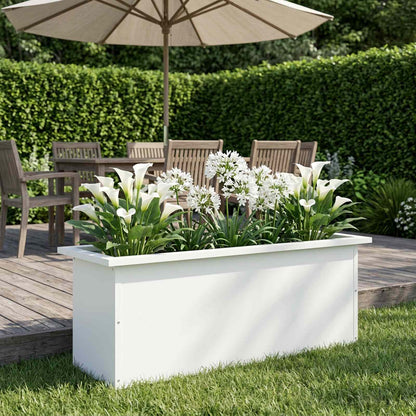 vidaXL Garden Planter with LED White 30 x 80 x 30 cm Steel 3