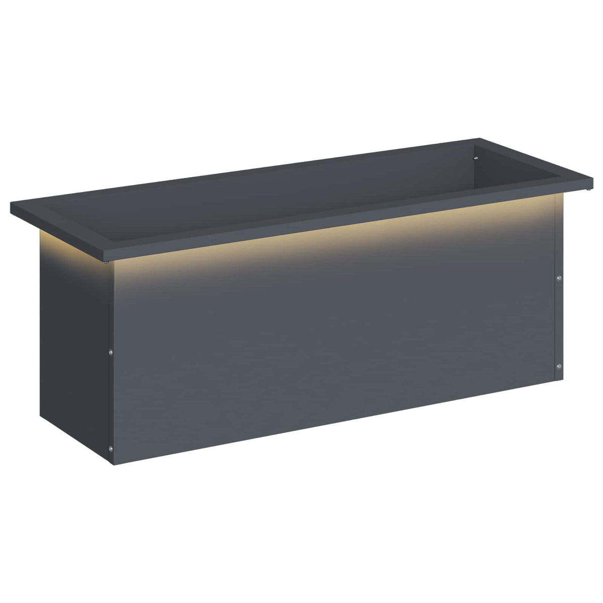 vidaXL Garden Planter with LED Antracite 30 x 80 x 30 cm Steel 2