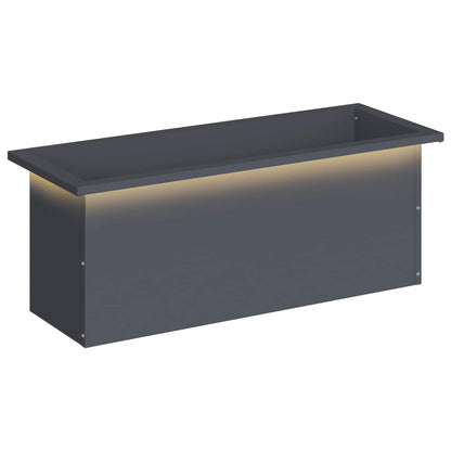 vidaXL Garden Planter with LED Antracite 30 x 80 x 30 cm Steel 2
