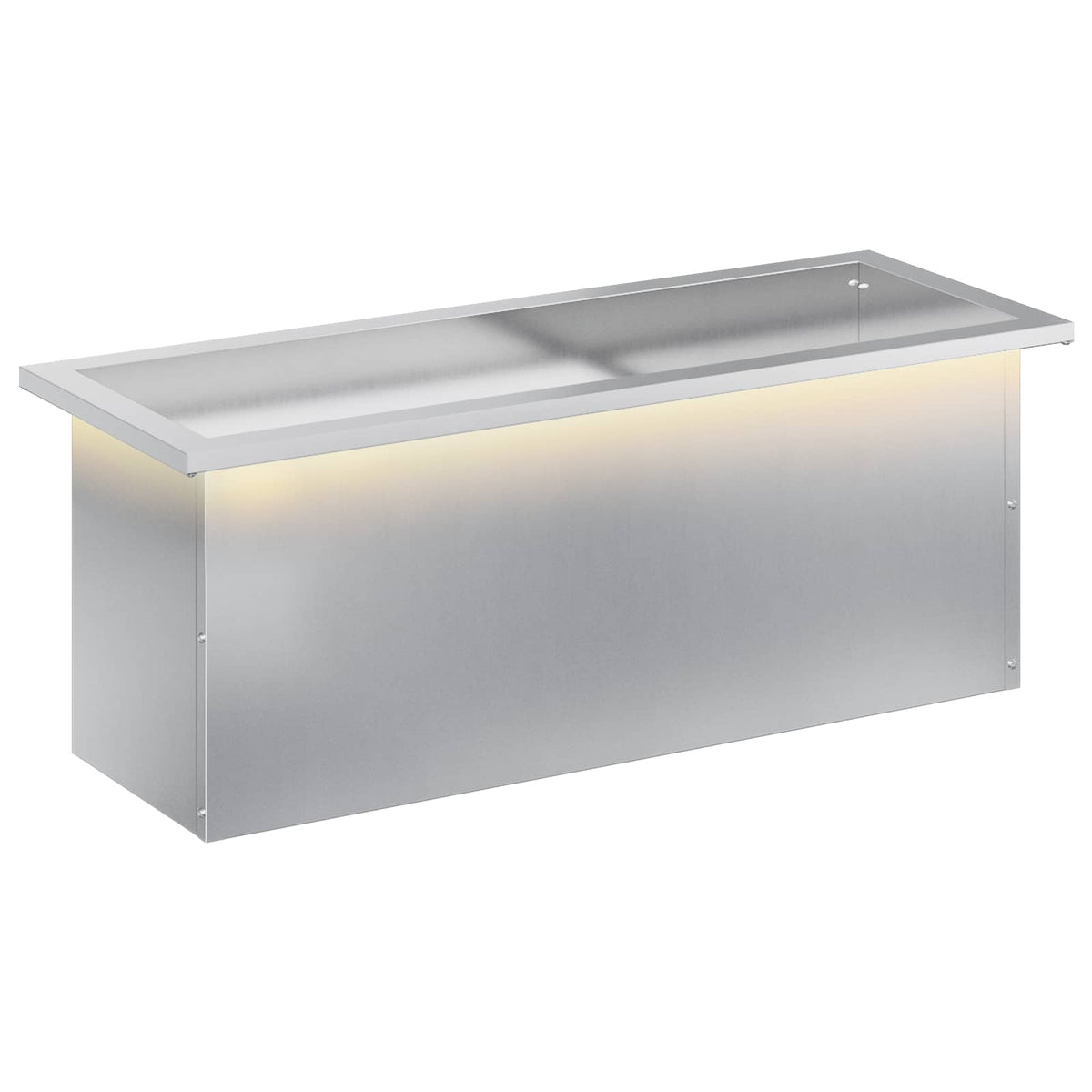 vidaXL Garden Planter with LED Silver 30 x 80 x 30 cm Galvanised Steel 2