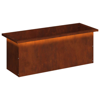 vidaXL Garden Planter with LED Rusty 30 x 80 x 30 cm Weathering Steel 2