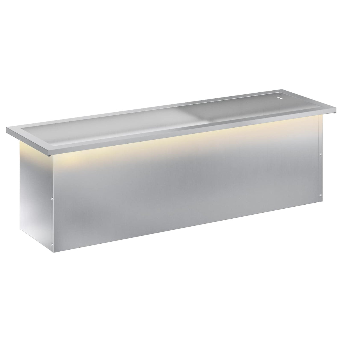 vidaXL Garden Planter with LED Silver 30 x 100 x 30 cm 2