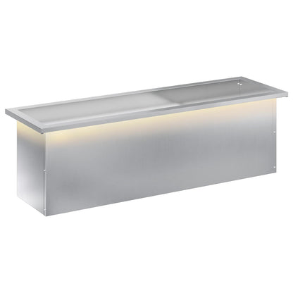 Garden Planter with LED 30 x 100 x 30 cm Steel 1 Width 30 cm Depth 100 cm Galvanised steel