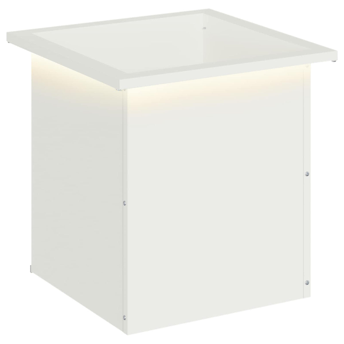vidaXL Garden Planter with LED White 40 x 40 x 40 cm Steel 2