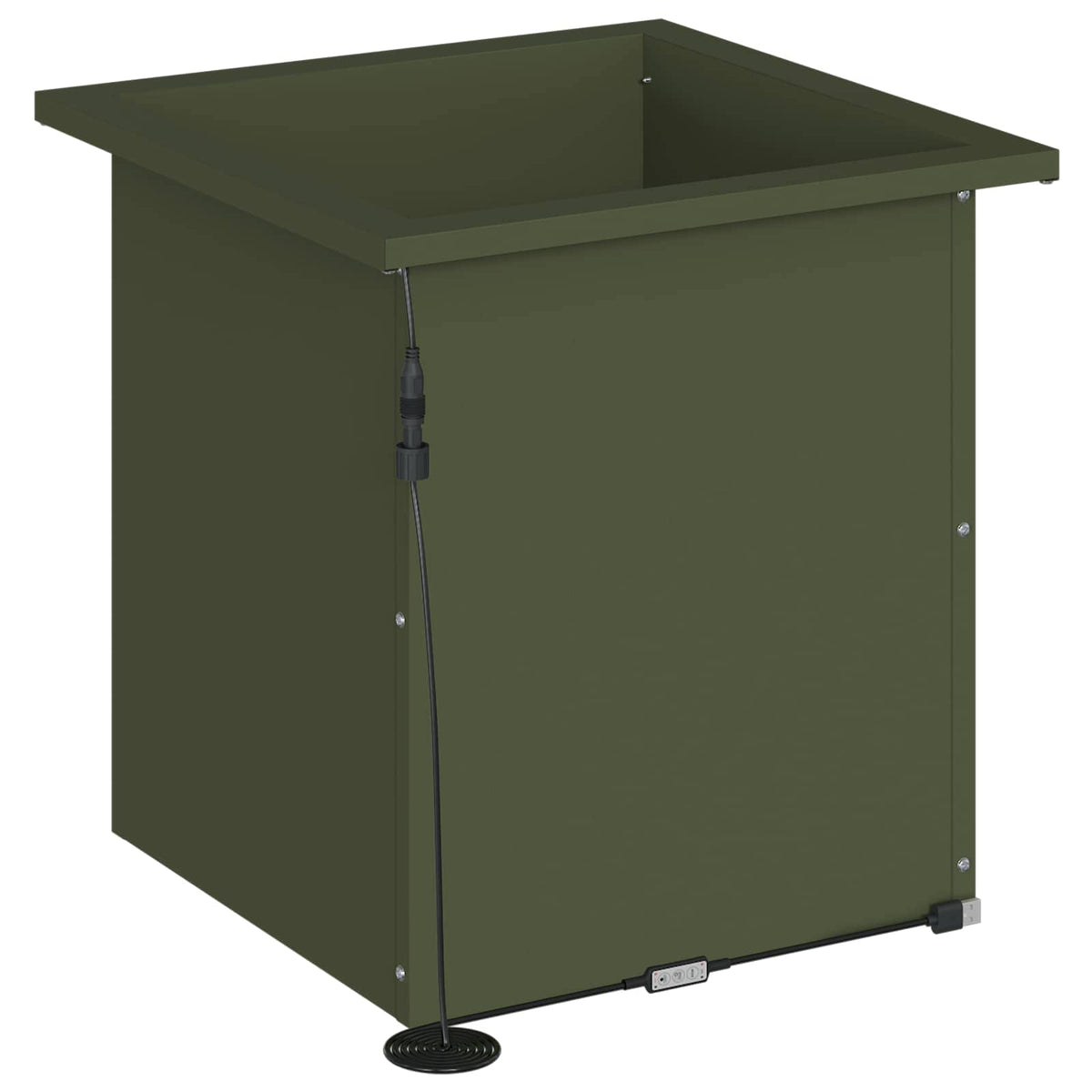 vidaXL Garden Planter with LED Olive Green 40 x 40 x 40 cm Steel 6