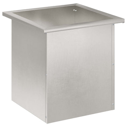 vidaXL Garden Planter with LED Silver 40 x 40 x 40 cm Stainless Steel 4