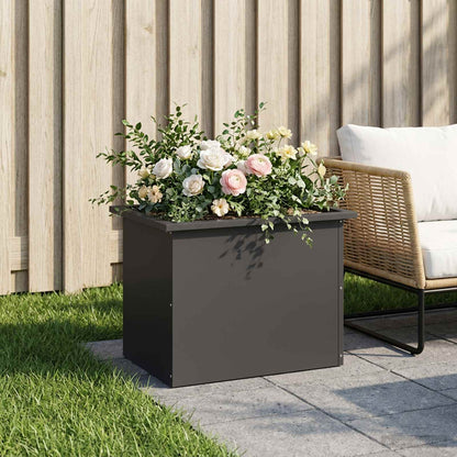 vidaXL Garden Planter with LED Black 40 x 60 x 40 cm Steel 1