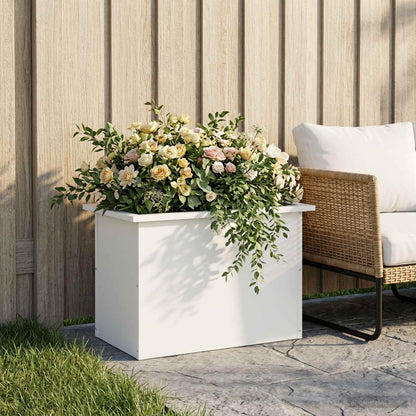 vidaXL Garden Planter with LED White 40 x 60 x 40 cm Steel 1