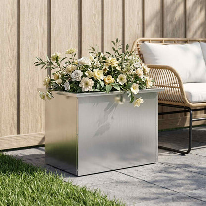 vidaXL Garden Planter with LED Silver 40 x 60 x 40 cm Galvanised Steel 3