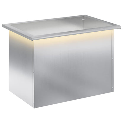 vidaXL Garden Planter with LED Silver 40 x 60 x 40 cm Galvanised Steel 2