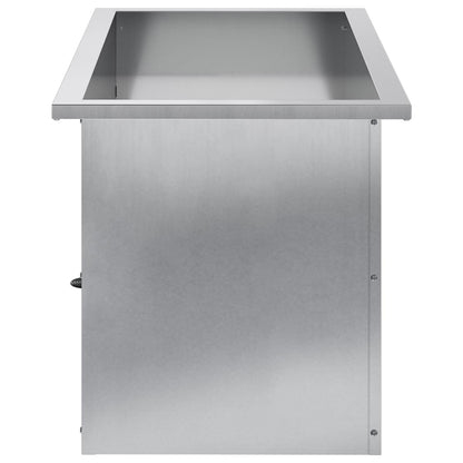 vidaXL Garden Planter with LED Silver 40 x 60 x 40 cm Galvanised Steel 6