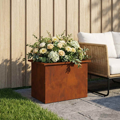 vidaXL Garden Planter with LED Rusty 40 x 60 x 40 cm Weathering Steel 1