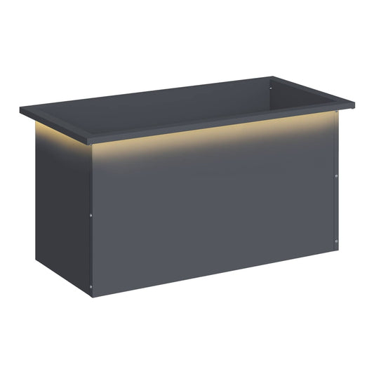 Garden Planter with LED 40 x 80 x 40 cm Steel 1 Width 40 cm Depth 80 cm Anthracite