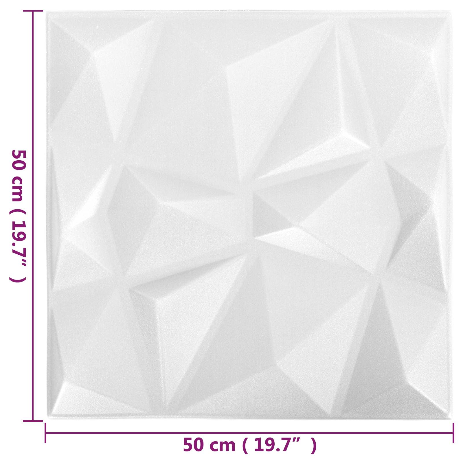 vidaXL Wall Panels 48 pcs 50 x 50 cm Diamond White XPS Foam 5