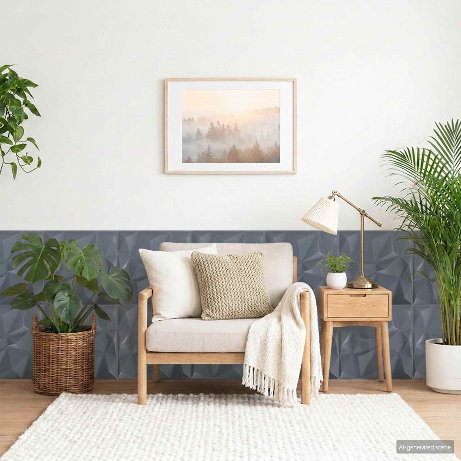 vidaXL Wall Panels 48 pcs 50 x 50 cm Diamond Grey XPS Foam 1