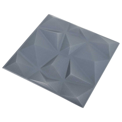 vidaXL Wall Panels 48 pcs 50 x 50 cm Diamond Grey XPS Foam 2