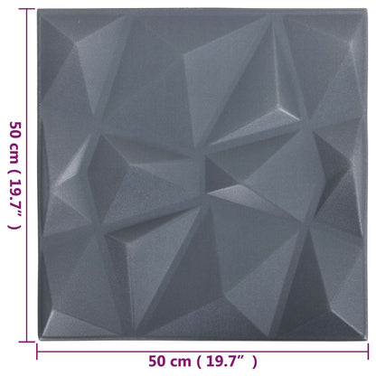 vidaXL Wall Panels 48 pcs 50 x 50 cm Diamond Grey XPS Foam 5