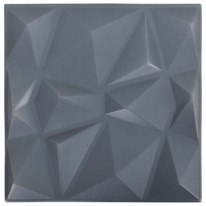 vidaXL Wall Panels 48 pcs 50 x 50 cm Diamond Grey XPS Foam 4