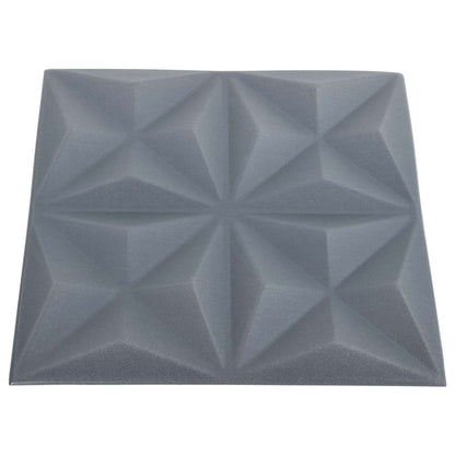 vidaXL Wall Panels 48 pcs 50 x 50 cm Origami Grey XPS Foam 4