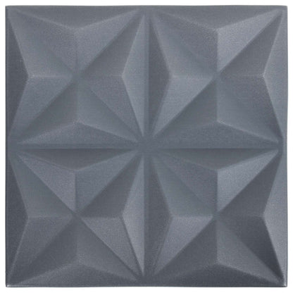 vidaXL Wall Panels 48 pcs 50 x 50 cm Origami Grey XPS Foam 5