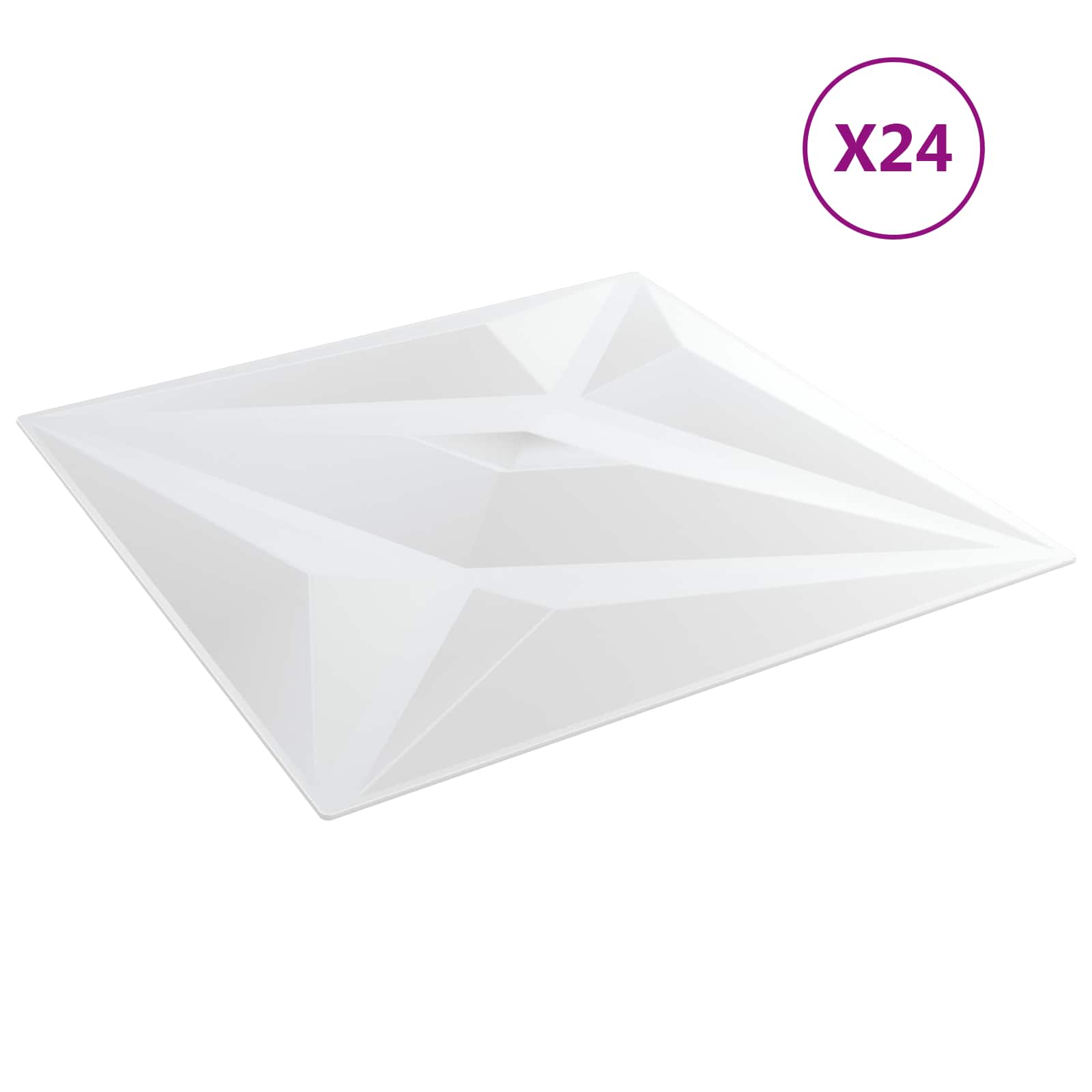vidaXL Wall Panels 24 pcs 50 x 50 cm White Star XPS Foam 3