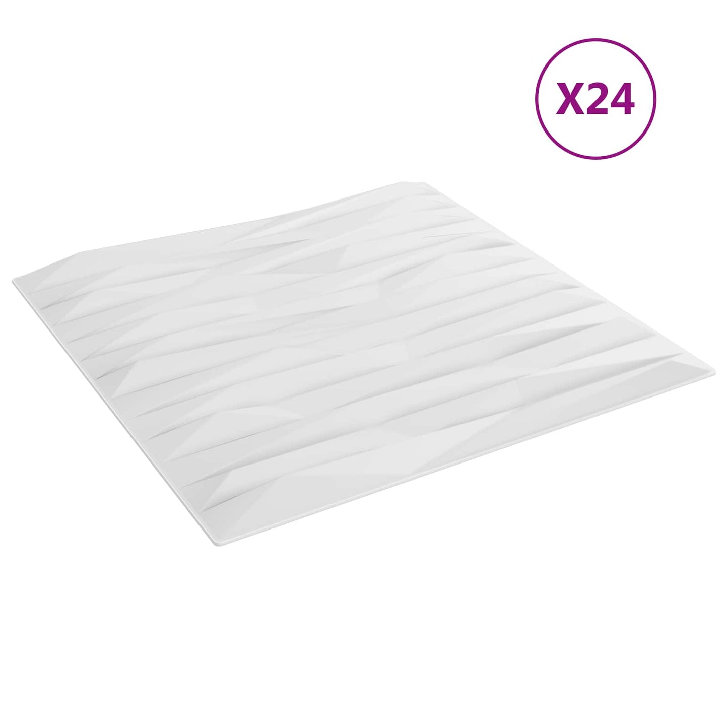 vidaXL Wall Panels 24 pcs 50 x 50 cm White Stone XPS Foam 3