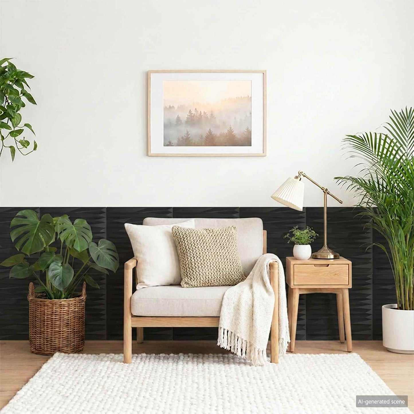 vidaXL Wall Panels 24 pcs 50 x 50 cm Black Stone XPS Foam 1