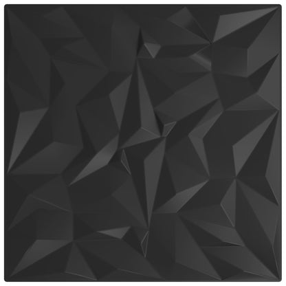vidaXL Wall Panels 24 pcs 50 x 50 cm Black XPS Foam 5