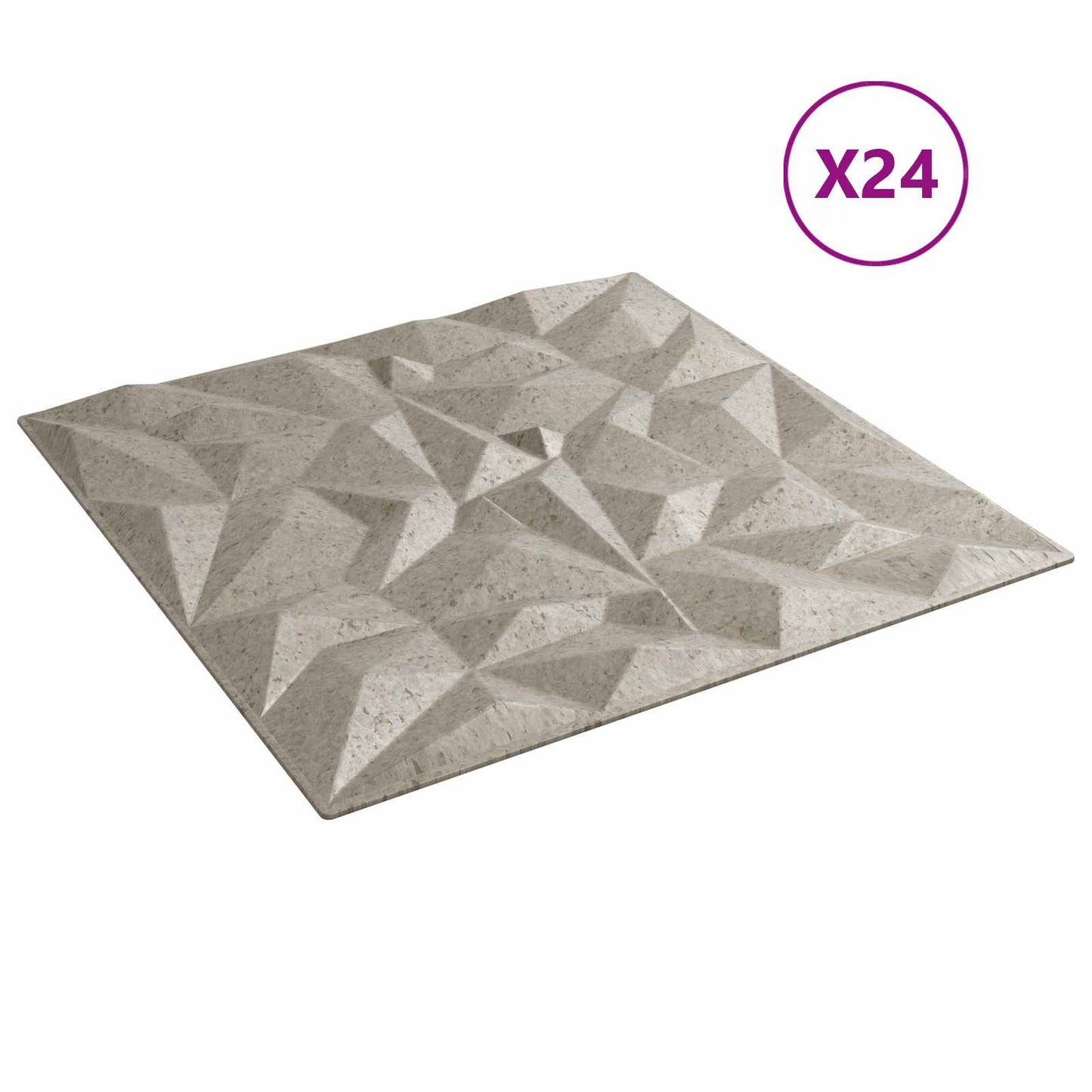 vidaXL Wall Panels 24 pcs 50 x 50 cm Amethyst Beton XPS Foam 3