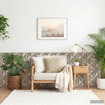 vidaXL Wall Panels 24 pcs 50 x 50 cm Origami Beton XPS Foam 1