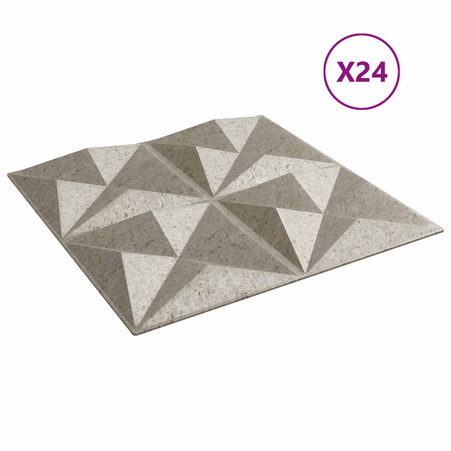 vidaXL Wall Panels 24 pcs 50 x 50 cm Origami Beton XPS Foam 3