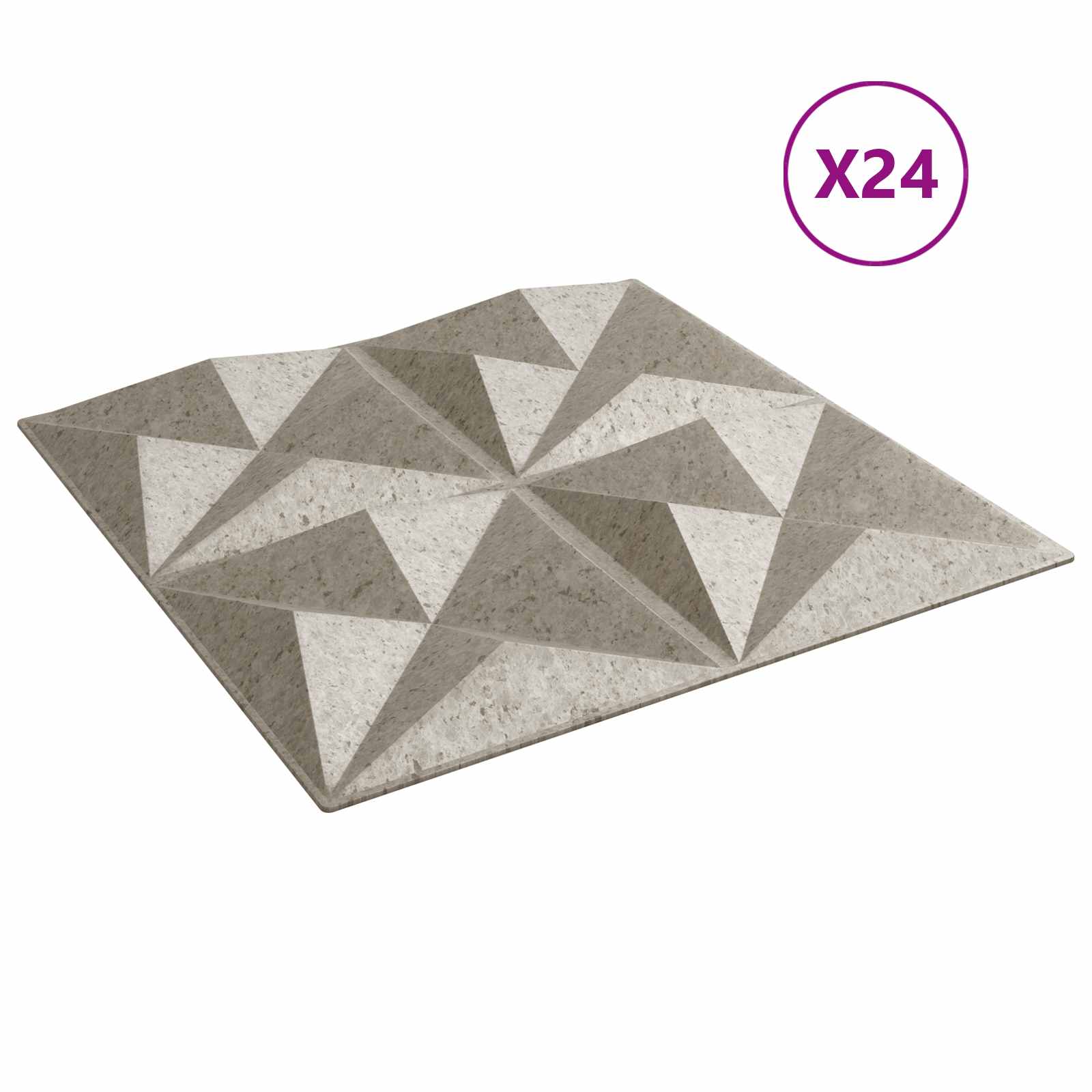vidaXL Wall Panels 24 pcs 50 x 50 cm Origami Beton XPS Foam 3