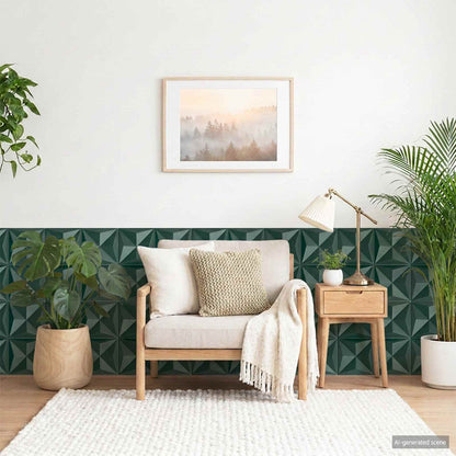 vidaXL Wall Panels 24 pcs 50 x 50 cm Origami Green XPS Foam 1