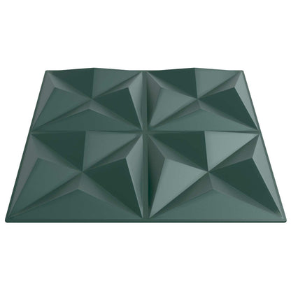 vidaXL Wall Panels 24 pcs 50 x 50 cm Origami Green XPS Foam 4