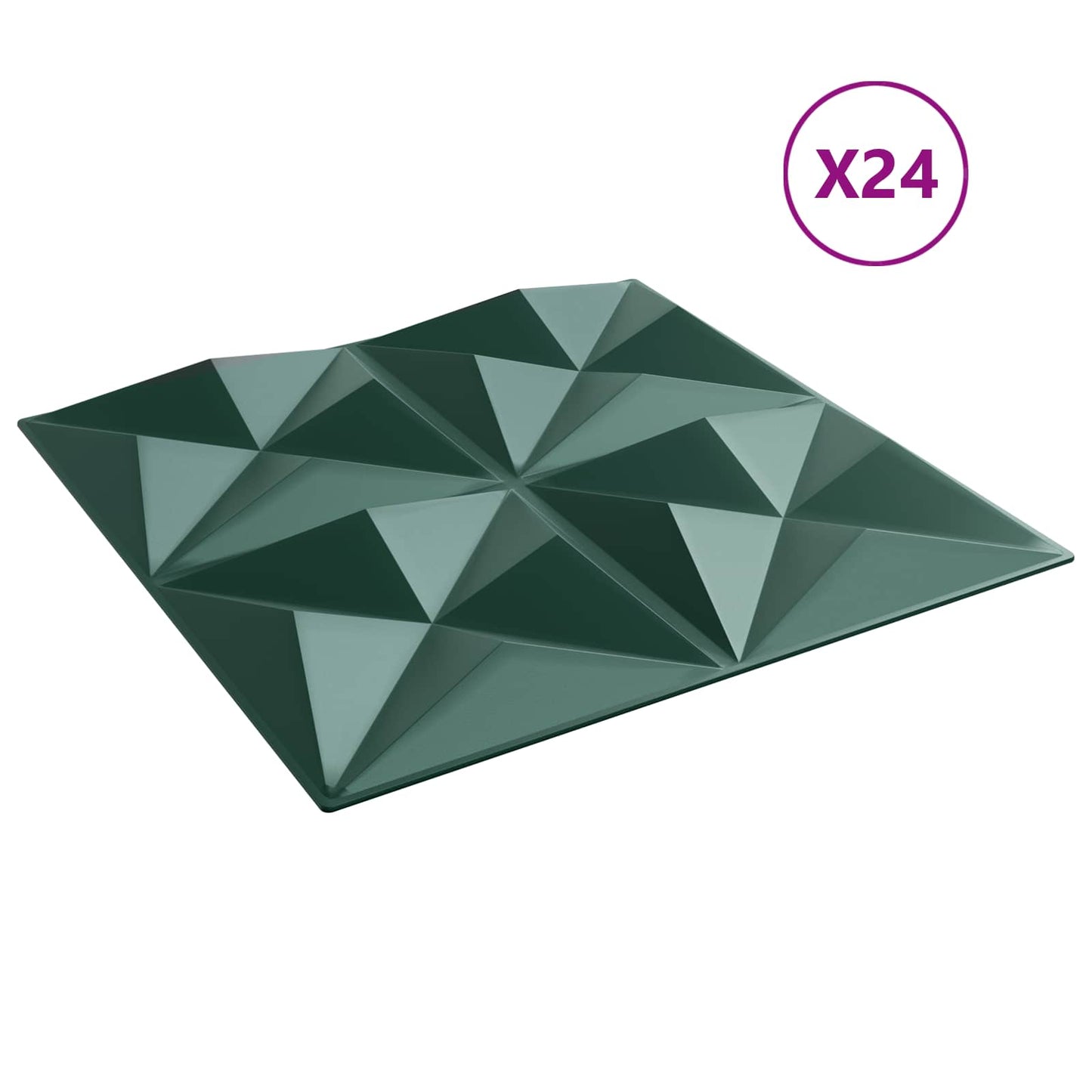 vidaXL Wall Panels 24 pcs 50 x 50 cm Origami Green XPS Foam 3