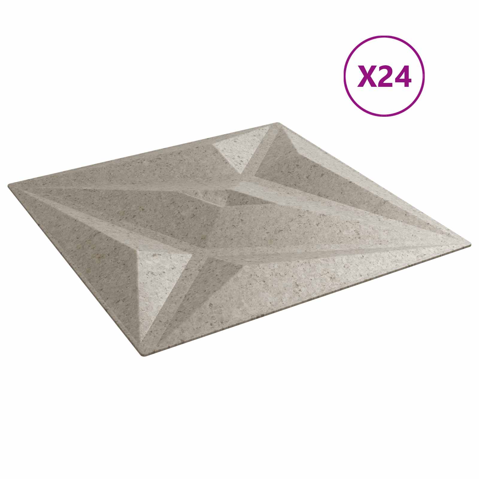 vidaXL Wall Panels 24 pcs 50 x 50 cm Star Beton XPS Foam 3