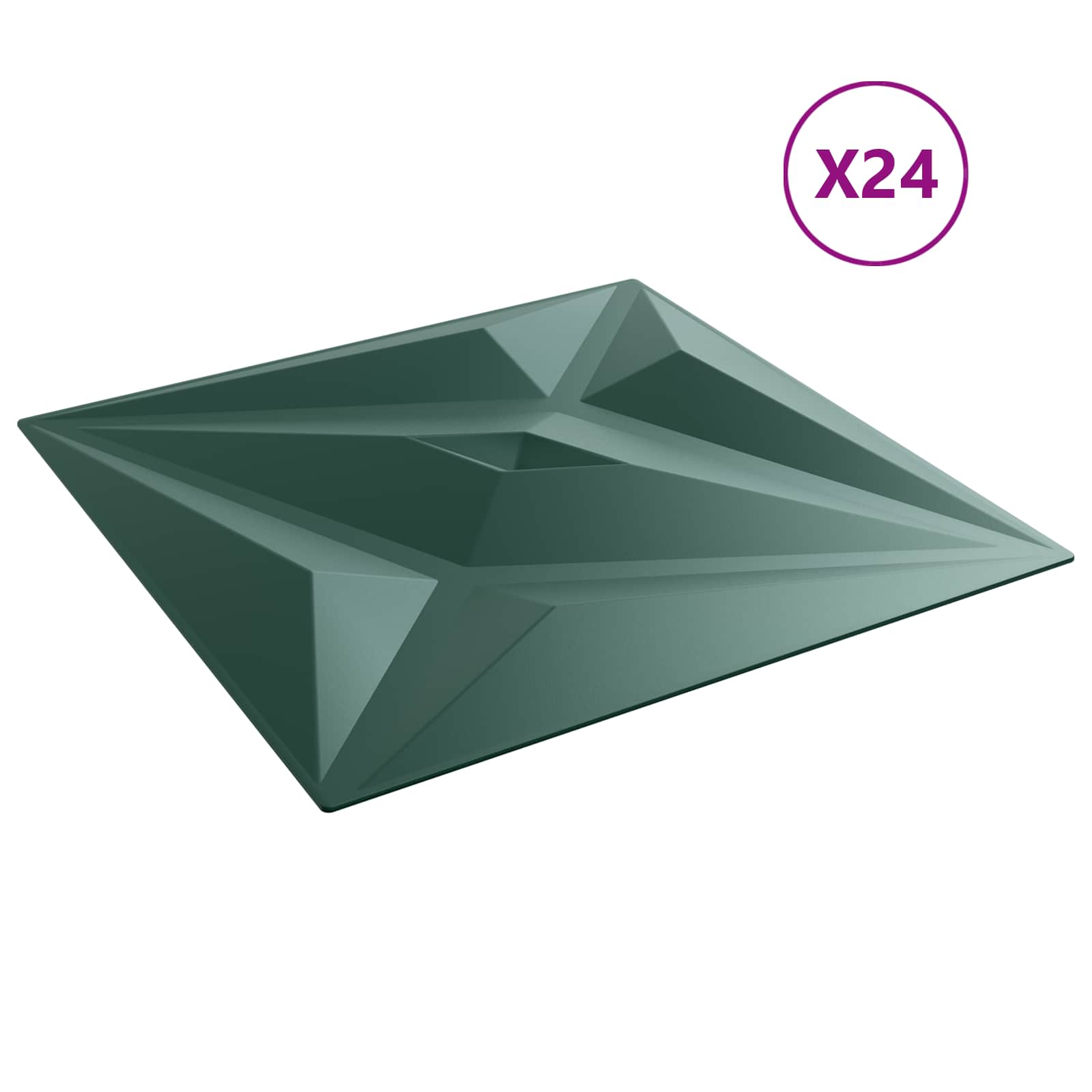 vidaXL Wall Panels 24 pcs 50 x 50 cm Star Green XPS Foam 3
