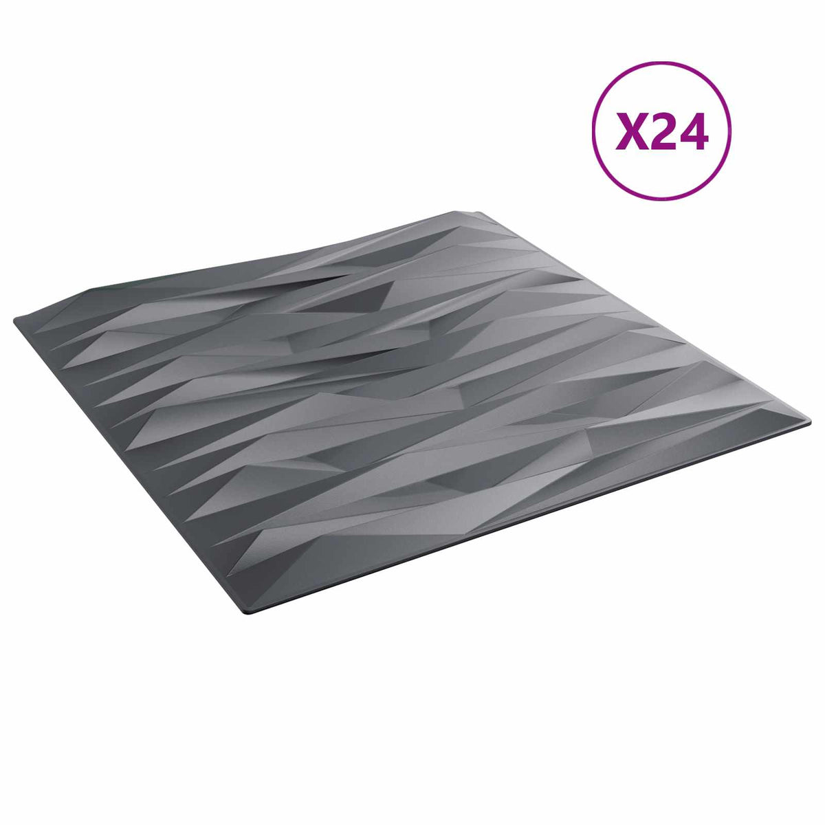 vidaXL Wall Panels 24 pcs 50 x 50 cm Stone Grey XPS Foam 3