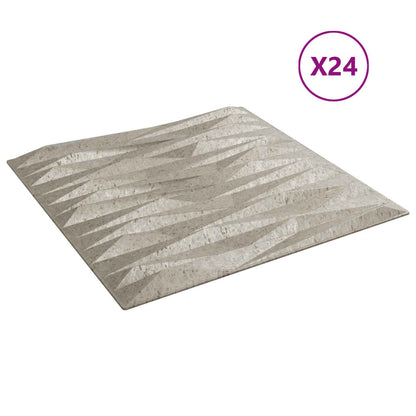 vidaXL Wall Panels 24 pcs 50 x 50 cm Stone Beton XPS Foam 3