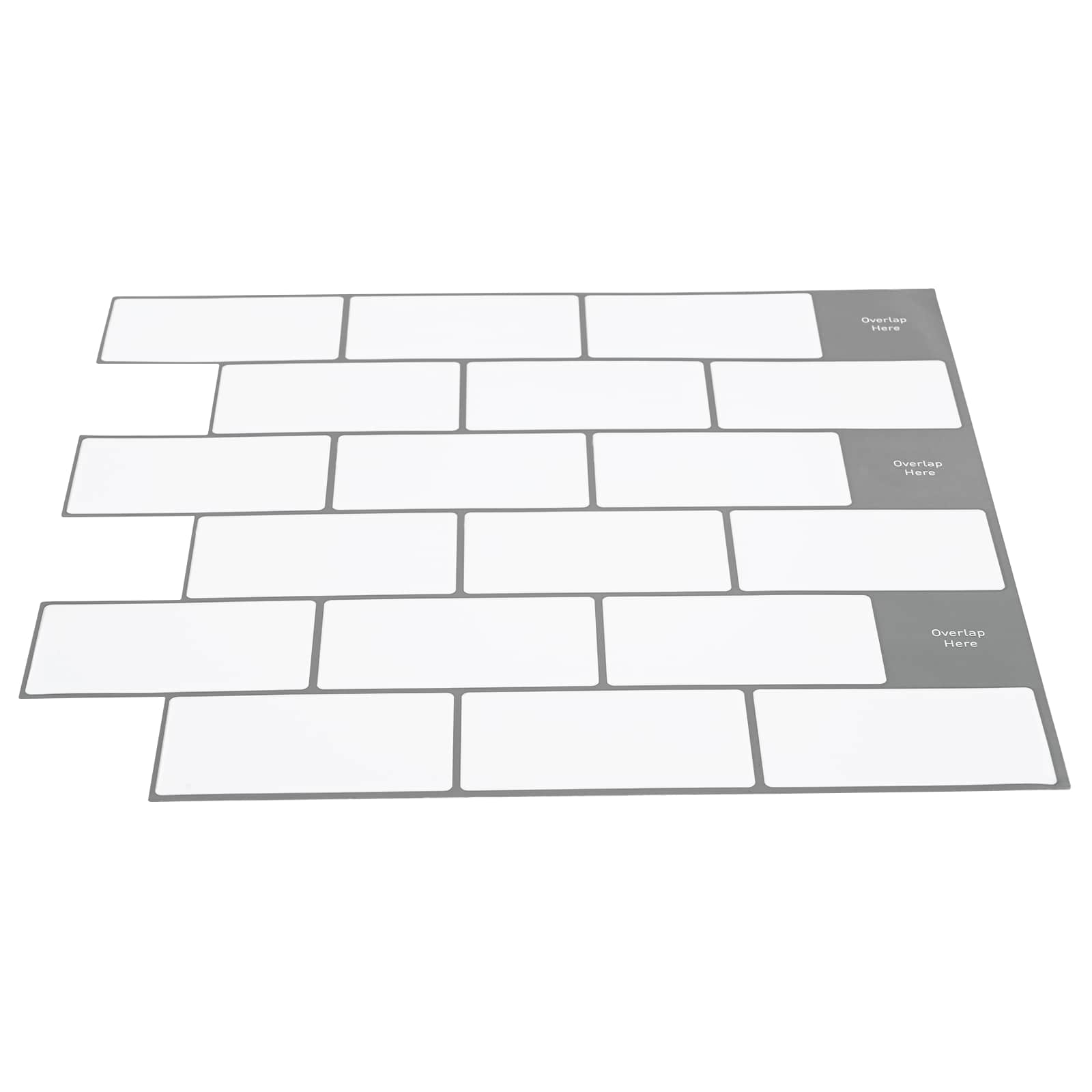 vidaXL Subway Tile 20 pcs White Grey 30 x 30 cm Polyurethane and PET 3