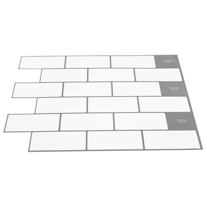 vidaXL Subway Tile 20 pcs White Grey 30 x 30 cm Polyurethane and PET 3