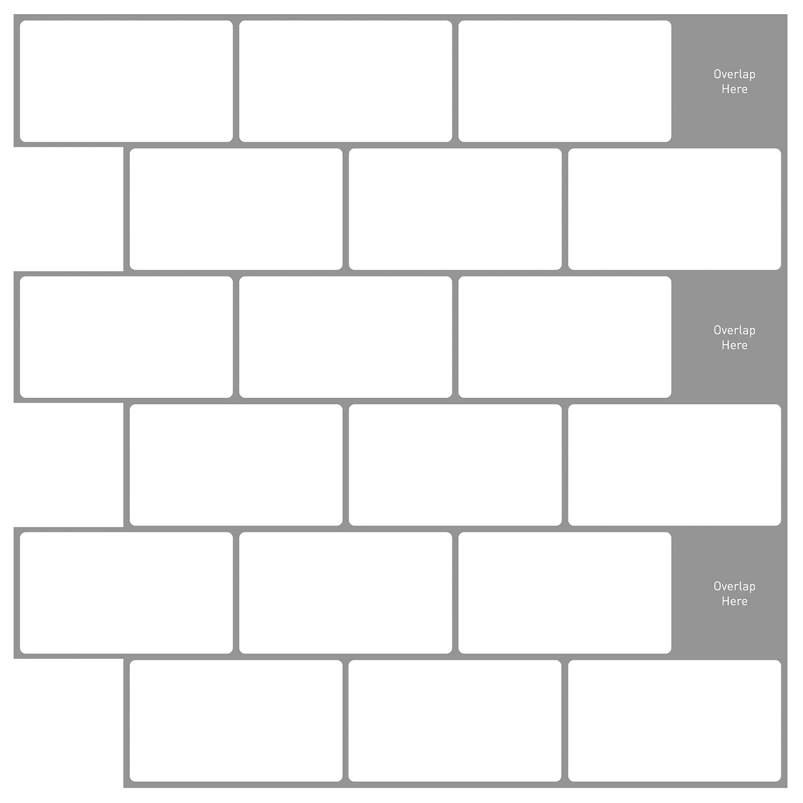 vidaXL Subway Tile 20 pcs White Grey 30 x 30 cm Polyurethane and PET 1